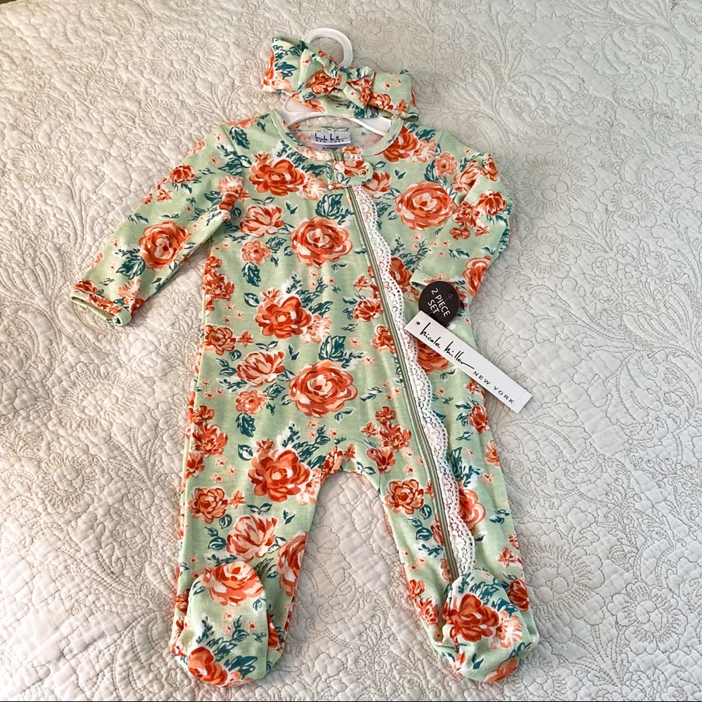 Nicole Miller 0-3 Infant Baby Girl Onesie
